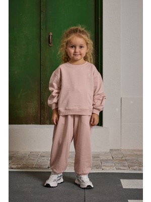 Fahhar Kids Oversize Baskılı Eşofman Takımı Pembe
