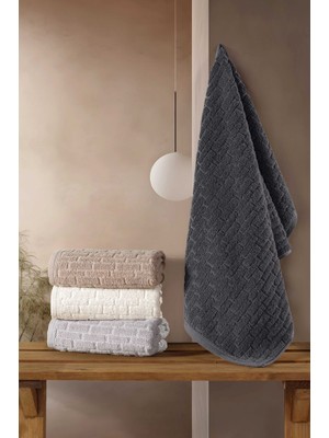 Mulberry Inter 4'lü %100 Pamuk Jakarlı El Banyo Havlu 50X90