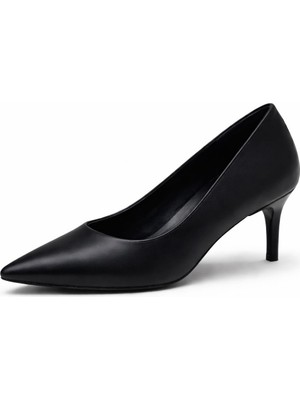 Patron Shoes Hakiki Deri Stiletto 6 cm Topuklu Zarif Sivri Burun Kadın Ayakkabı