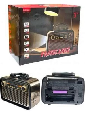 Belirtilmemiş Müzik Kutusu Bluetooth Bağlantılı El Fenerli Nostaljik Tasarım Radyo