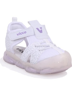 Vicco Monrovia 321B24Y211 Beyaz Ortopedik Günlük Işıklı Kız Çocuk Spor Sandalet