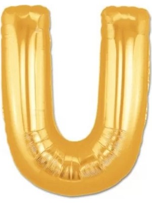 Belirtilmemiş Altın Sarısı Folyo U Harfi Balon 1 Metre