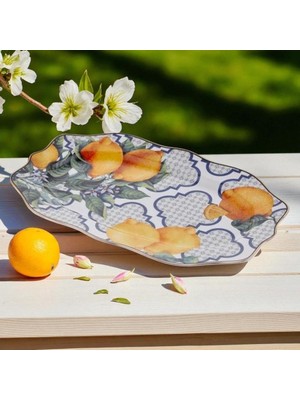 Lamedore Lemons Serisi Büyük Oval Tabak 35 cm