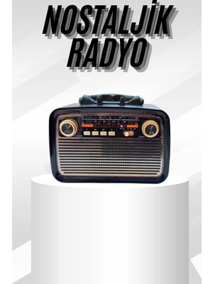 Belirtilmemiş Müzik Kutusu Bluetooth Bağlantılı El Fenerli Nostaljik Tasarım Radyo