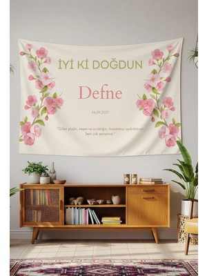 Greendecor Kişiye Özel Doğum Günü Duvar Örtüsü Iyi Ki Doğdun Happy Birthday Isim Yazılı Kumaş Doğum Günü Flaması
