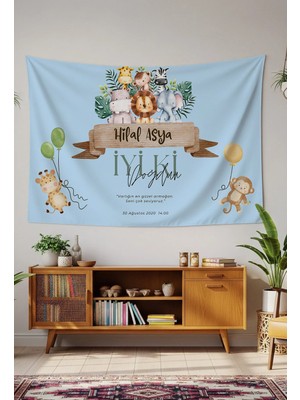 Greendecor Kişiye Özel Doğum Günü Duvar Örtüsü Iyi Ki Doğdun Happy Birthday Isim Yazılı Kumaş Doğum Günü Flaması