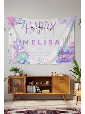 Greendecor Kişiye Özel Doğum Günü Duvar Örtüsü Iyi Ki Doğdun Happy Birthday Isim Yazılı Kumaş Doğum Günü Flaması