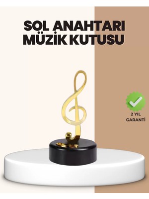 Belirtilmemiş Sol Anahtarı Temalı Döner Müzik Kutusu Melodili Dekoratif Ürün
