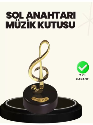 Belirtilmemiş Dönen Sol Anahtarı Figürlü Müzik Kutusu Şık Hediyelik Dekor