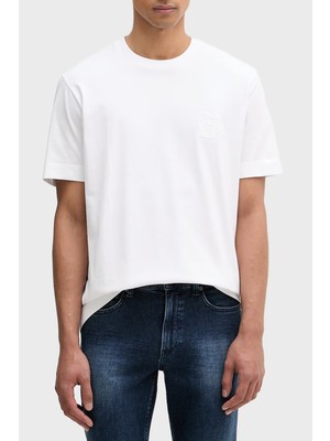 Boss Logolu % 100 Pamuk Bisiklet Yaka T Shirt Erkek T Shirt 50560328 100