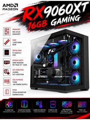 Apphirex Penta X39 Ryzen 7 5700X | 16GB Ram | 512GB M.2 SSD | RX9060XT 16GB | Sıvı Soğutmalı Masaüstü Oyun Bilgisayarı