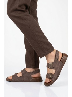 Pierre Cardin Kahve Cırtlı Hafif Erkek Sandalet PC-7924 M