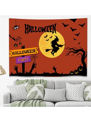 Greendecor Halloween Cadı Korku Fest Duvar Örtüsü Halısı Duvar Sanatı Duvar Dekorasyonu Dekoratif Tapestry