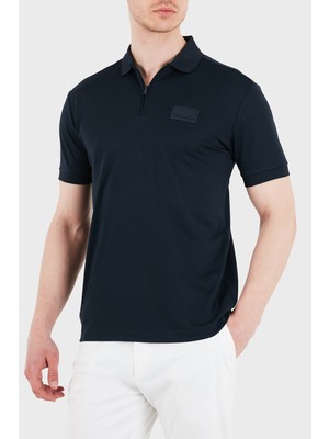 Ea7 Logolu Modal Karışımlı Regular Fit Fermuarlı Polo Erkek Polo 7M001361 AF13862 UB102