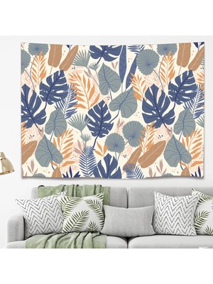 Greendecor Yaprak Mandala Bohem Duvar Örtüsü Halısı Duvar Sanatı Duvar Dekorasyonu Şık Dekoratif Tapestry