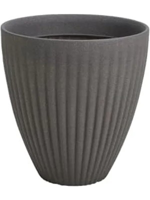 Antrasit Renkli Plastik Saksı - Çap 40 Cm, Yükseklik 42 cm