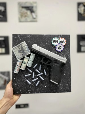 Oko Design 3D Dekoratif Tablo - Glock-19 ve Cip