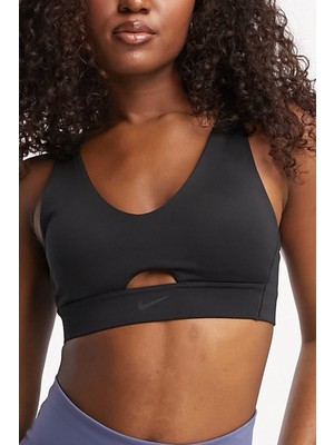 Nike Indy Training Plunge Cutout Medium Support Sports Bra Kadın Dekolteli Orta Destekli Spor Sütyen Bra Siyah