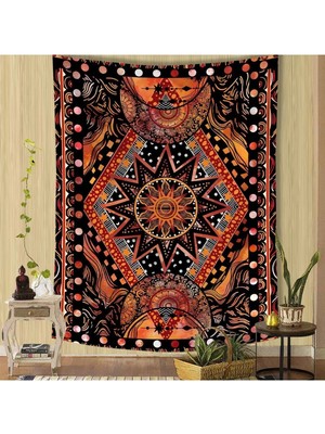Greendecor Mandala Yoga Hippi Tasrımlı Duvar Örtüsü Şık Duvar Halısı Duvar Dekorasyonu Dekoratif Duvar Sanatı