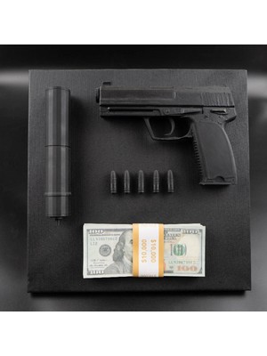 Oko Design 3D Dekoratif Tablo – Usp-S ve Para Banknotu