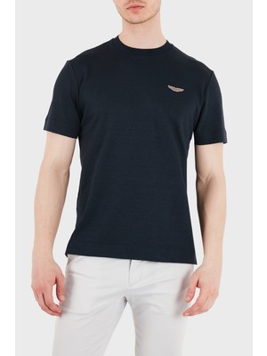 Boss Logolu Pamuk ve Keten Karışımlı T Shirt Erkek T Shirt 50558830 404