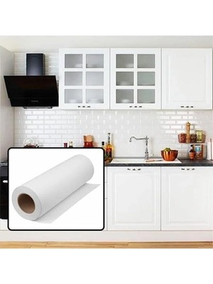 100 cm x 3 Metre Parlak Beyaz Mobilya Kaplama Folyosu, Dayanıklı Malzeme