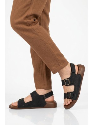 Pierre Cardin Siyah Cırtlı Hafif Erkek Sandalet PC-7924 M