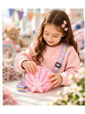 Joinkidz Yıldız Figürlü Istiridye Model Arkası Popitli Mini Kız Çocuk Çanta