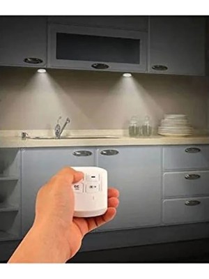 Uzaktan Kumandalı Yapışkanlı 3'lü LED Spot Lamba Seti