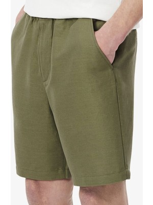 Lacoste Mens Reguler Fit Linen Blend Shorts Erkek Keten Şort Haki