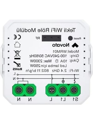 Tuya Uyumlu Tekli Wifi Akıllı Anahtar (10A - 220V Röle) - Tek Çıkışlı, Anahtar Girişli, Google Asistan, Alexa Destekli Switch