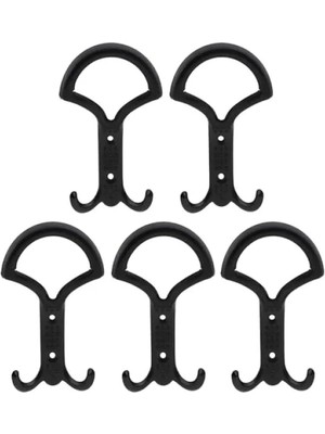 5 Adet Noktalı Siyah Metal Portmanto Askı Seti