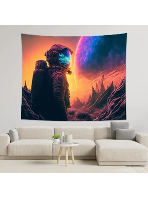 Greendecor Astronot Uzay Duvar Örtüsü Duvar Halısı Duvar Sanatı Duvar Dekorasyonu