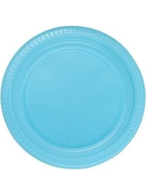 Mavi Renkli Plastik Tabak - 25 Adet Set