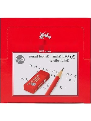 Yüksek Silme Performanslı Kırmızı Silgi - 20'li Paket, Dayanıklı