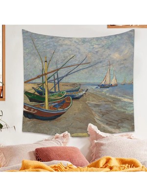 Greendecor Van Gogh Duvar Örtüsü Saintes-Maries Sahilinde Balıkçı Kayıkları, 1888. Van Gogh Müzesi, Amsterdam
