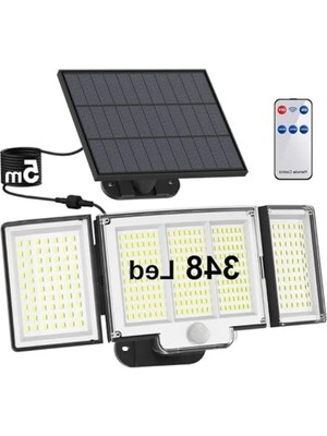 Güneş Enerjili Hareket Sensörlü Aydınlatma, 348 LED