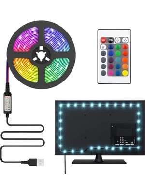 USB Girişli Rgb Şerit LED Işık Seti, 3 Metre Uzunlukta, 352 Renk Seçeneği