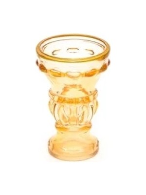 Gold Detaylı Amber Kristal Cam Şamdan Mumluk