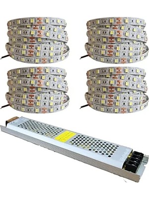 20 Metre Şerit LED Günışığı, 12V 25 Amper Trafo ile Gizli Aydınlatma
