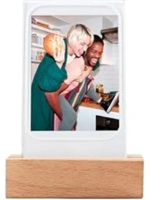 Ahşap Fotoğraf Çerçevesi - LED Işıklı, Instax Mini Uyumlu