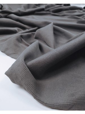 Kumaş Parça Gri Füme Kaşkorse Ribana Örme Kumaş Esnek Yumuşak Saran Bluzluk & Bodylik En: 110CM