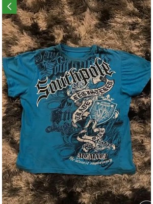 Moonstyle Collection Mavi Southpole Gotik Y2K Unisex T-Shirt