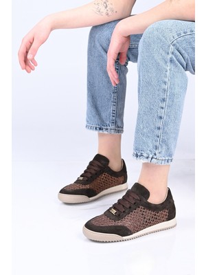 Bestello Bağcıklı Fileli Termo Taban Hakiki Deri Sneaker 338-7091 Kadın Ayakkabı