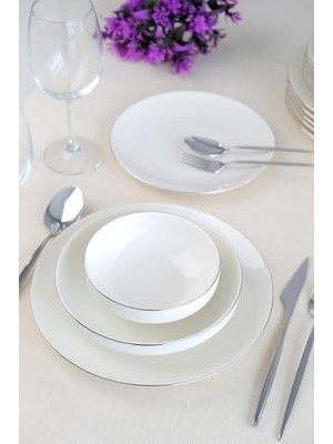 Ala Store Tabakevi Tabak Evi Porselen Platin Yemek Takımı 24 Parça 6 Kişilik