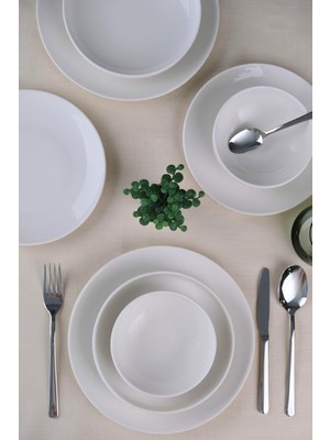 Ala Store Tabakevi Tabak Evi Porselen Beyaz Yemek Takımı 8 Parça 2 Kişilik