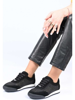 Bestello Bağcıklı Fileli Termo Taban Hakiki Deri Sneaker 338-7091 Kadın Ayakkabı