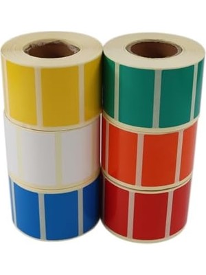 Ala Store Kuşe Renk Baskılı Etiket 50MM x 30MM Ölçülerinde 1000 Adet 40MM Çapında Kendinden Yapışkanlı Rulo Etiket (Mavi)