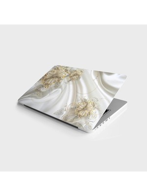 Ala Store Laptop Bilgisayar Notebook Pc Kaplama Etiketi 3D Altın Çiçek