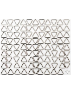 Ala Store Metal Üçgen Halka, 100 Adet, 9X9X9 Mm, Gümüş Rengi, Çanta ve Dikiş Projeleri Için
